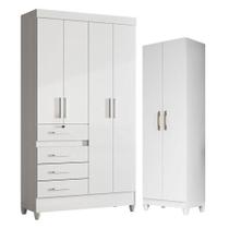 Guarda Roupa Infantil Sobral E Armário Multiuso New íris Branco Brilho - Moval Guarda Roupa Infantil Sobral E Armário Multiuso New íris Branco Brilho - Moval