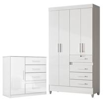 Guarda Roupa Infantil Sobral e Cômoda Vênus Branco Flex Moval