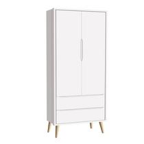 Guarda Roupa Infantil Theo 2 Portas Branco Acetinado com Pés Madeira Natural - Reller Guarda Roupa Infantil Theo 2 Portas Branco Acetinado com Pés Madeira Natural - Reller