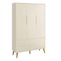 Guarda Roupa Infantil Theo 3 Portas Areia Com Pés Amadeirados - Reller Guarda Roupa Infantil Theo 3 Portas Areia Com Pés Amadeirados - Reller
