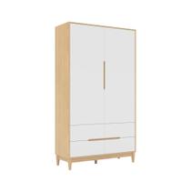 Guarda Roupa Infantil Tomi 2 Portas 4 Gavetas Branco com Carvalho Malva