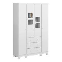 Guarda Roupa Infantil Uli New 4 Portas e 3 Gavetas - Móveis Peroba