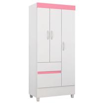 Guarda Roupa Infantil Wind Branco Rosa Flex Demóbile