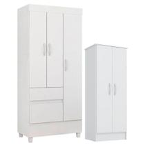 Guarda Roupa Infantil Wind E Armário Multiuso Viena Branco Brilho - Demóbile Guarda Roupa Infantil Wind E Armário Multiuso Viena Branco Brilho - Demóbile