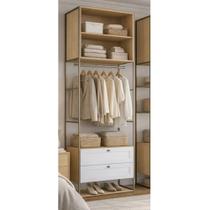 Guarda Roupa Infinity Closet 1Cab 2Gav Provençal Savana/Brco