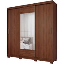 Guarda Roupa Ipanema 3 Portas Slide Glass 4 Gavetas MDF PM Home