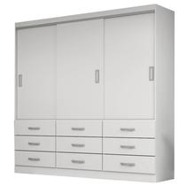 Guarda Roupa Isabela Casal 3 Portas 9 Gavetas Evidencia Cor Branco