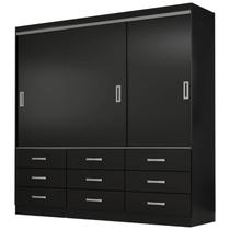 Guarda Roupa Isabela Casal 3 Portas 9 Gavetas Evidencia Cor Preto Guarda Roupa Isabela Casal 3 Portas 9 Gavetas Evidencia Cor Preto