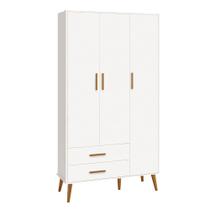 Guarda-Roupa Isis 3 Portas e 2 Gavetas - Branco Fosco