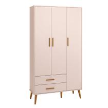 Guarda-Roupa Isis 3 Portas e 2 Gavetas Rosa Fosco