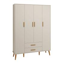 Guarda-Roupa Isis 4 Portas e 2 Gavetas Areia Fosco