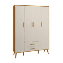Guarda-Roupa Isis 4 Portas e 2 Gavetas Areia Fosco e Savana