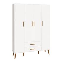 Guarda-Roupa Isis 4 Portas e 2 Gavetas Branco Fosco