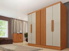 Guarda Roupa Itaperuna 6 Portas e 4 Gavetas Internas Tcil Cinamomo Off