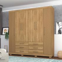 Guarda-Roupa Leon 6 Portas 6 Gavetas Nature Brisa 223cm Altura 10 Prateleiras