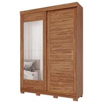 Guarda Roupa Lia 2 Portas Correr com Espelhos Pés MDF