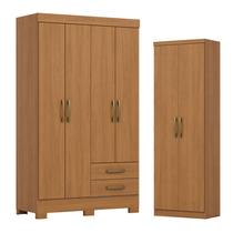 Guarda Roupa Lima 04 portas e 02 Gavetas com Pés BE12 com Armário Multiuso Margarida Cinamomo - Henn Briz Guarda Roupa Lima 04 portas e 02 Gavetas com Pés BE12 com Armário Multiuso Margarida Cinamomo - Henn Briz