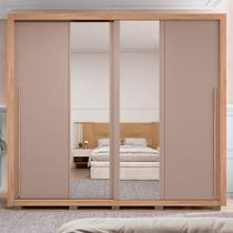 Guarda Roupa Lorian 245cm 2 Portas de Correr com Espelhos e 4 Gavetas em MDF Buriti/Fendi G11 - Gran Belo Guarda Roupa Lorian 245cm 2 Portas de Correr com Espelhos e 4 Gavetas em MDF Buriti/Fendi G11 - Gran Belo