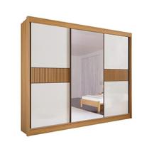 Guarda Roupa Los Angeles Ripado 3 Portas Correr Cinamomo Off