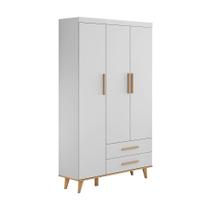 Guarda-Roupa Ludmila 3 Portas e 2 Gavetas Branco