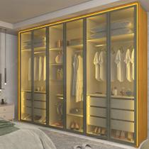 Guarda Roupa Lumina 6 Portas Reflecta LED Naturale Bronze - Gelius Guarda Roupa Lumina 6 Portas Reflecta LED Naturale Bronze - Gelius