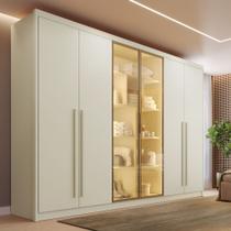 Guarda Roupa Madri 6 Portas 6 Gavetas 100 MDF 2 Portas Reflectas - MadeMarcs