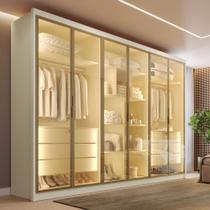 Guarda Roupa Madri 6 Portas Reflectas 6 Gavetas 100 MDF - MadeMarcs Guarda Roupa Madri 6 Portas Reflectas 6 Gavetas 100 MDF - MadeMarcs