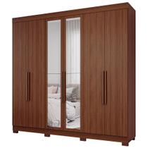 Guarda Roupa Maite 6 Portas com Espelhos e Pés MDF PM Home
