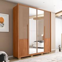 Guarda Roupa Malu 4 Portas de bater com 2 Espelhos e 3 Gavetas em MDF Freijo/Sued G11 - Gran Belo Guarda Roupa Malu 4 Portas de bater com 2 Espelhos e 3 Gavetas em MDF Freijo/Sued G11 - Gran Belo