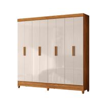 Guarda Roupa Marajo Grande Quarto Casal 8 Portas 2 Gavetas Freijo com Off White Guarda Roupa Marajo Grande Quarto Casal 8 Portas 2 Gavetas Freijo com Off White