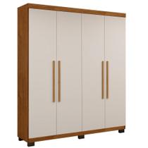 Guarda Roupa Master 4 Portas 3 Gavetas Em Mdf Benetil Móveis Cinamomo Com Off White