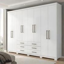 Guarda Roupa Master com 8 Portas e Pés - Branco