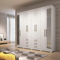 Guarda Roupa Master com 8 Portas/Pés e Espelho - Branco Guarda Roupa Master com 8 Portas/Pés e Espelho - Branco