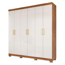 Guarda Roupa Maya 6 Portas 3 Gavetas Flex Espelho Interno MDF Guarda Roupa Maya 6 Portas 3 Gavetas Flex Espelho Interno MDF