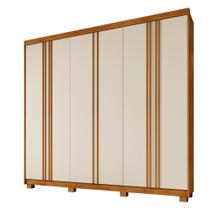 Guarda Roupa MDF 6 Portas 4 Gavetas Cinamomo e Off