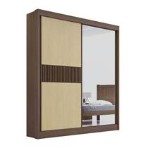 Guarda Roupa MDF Atenas Ripado 2 Portas Castanho Linho