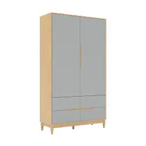 Guarda Roupa MDF laqueado Cinza Modelo Infantil 2 Portas 4 Gavetas Linha Tomi Guarda Roupa MDF laqueado Cinza Modelo Infantil 2 Portas 4 Gavetas Linha Tomi