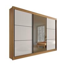 Guarda Roupa MDF Los Angeles 3 Portas Espelho Cinamomo Off