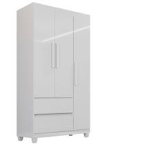 Guarda Roupa MDP 3 Portas 1 Gavetas 4 Pés Branco