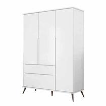 Guarda Roupa Melinda 100% MDF 3 Portas e 2 Gavetas Branco - Phoenix Baby