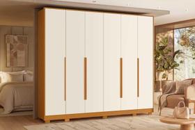 Guarda Roupa Mercure 6 Portas e 6 Gavetas - Cinamomo Off White - Albatroz Guarda Roupa Mercure 6 Portas e 6 Gavetas - Cinamomo Off White - Albatroz