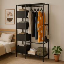 Guarda Roupa Metal Closet Organizador com Prateleiras Multifuncional