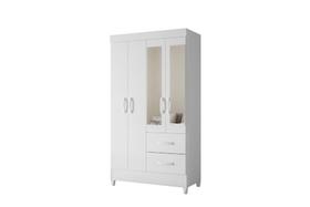 Guarda Roupa Mobi 4 Portas com Espelho 2 Gavetas Biflex ( Branco Fosco Liso/Rosa Matte) - ABZ Guarda Roupa Mobi 4 Portas com Espelho 2 Gavetas Biflex ( Branco Fosco Liso/Rosa Matte) - ABZ