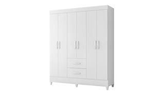 Guarda Roupa Mobi 6 Portas 2 Gavetas Biflex ( Branco Fosco Liso/Rosa Matte) - ABZ Guarda Roupa Mobi 6 Portas 2 Gavetas Biflex ( Branco Fosco Liso/Rosa Matte) - ABZ