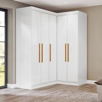 Guarda-Roupa Modulação 2 Canto com Puxadores MDF Paris Branco Guarda-Roupa Modulação 2 Canto com Puxadores MDF Paris Branco