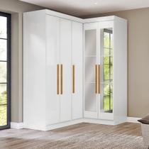 Guarda-Roupa Modulação de Canto com Puxadores MDF Paris Branco Guarda-Roupa Modulação de Canto com Puxadores MDF Paris Branco