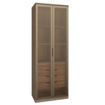 Guarda Roupa Modulado 02 Porta de Vidro 245cm com Colmeia Setiba Guarda Roupa Modulado 02 Porta de Vidro 245cm com Colmeia Setiba