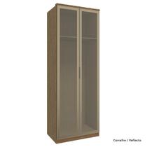 Guarda Roupa Modulado 02 Portas Vidro 245cm Setiba