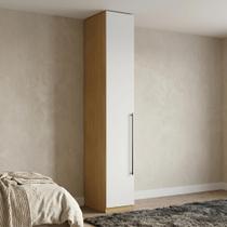 Guarda Roupa Modulado 1 Porta com Prateleiras 100% MDF Infinity Savana/Branco Guarda Roupa Modulado 1 Porta com Prateleiras 100% MDF Infinity Savana/Branco