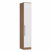 Guarda Roupa Modulado 1 Porta Requinte + 100% MDF Marrom/Macadâmia/Branco Line